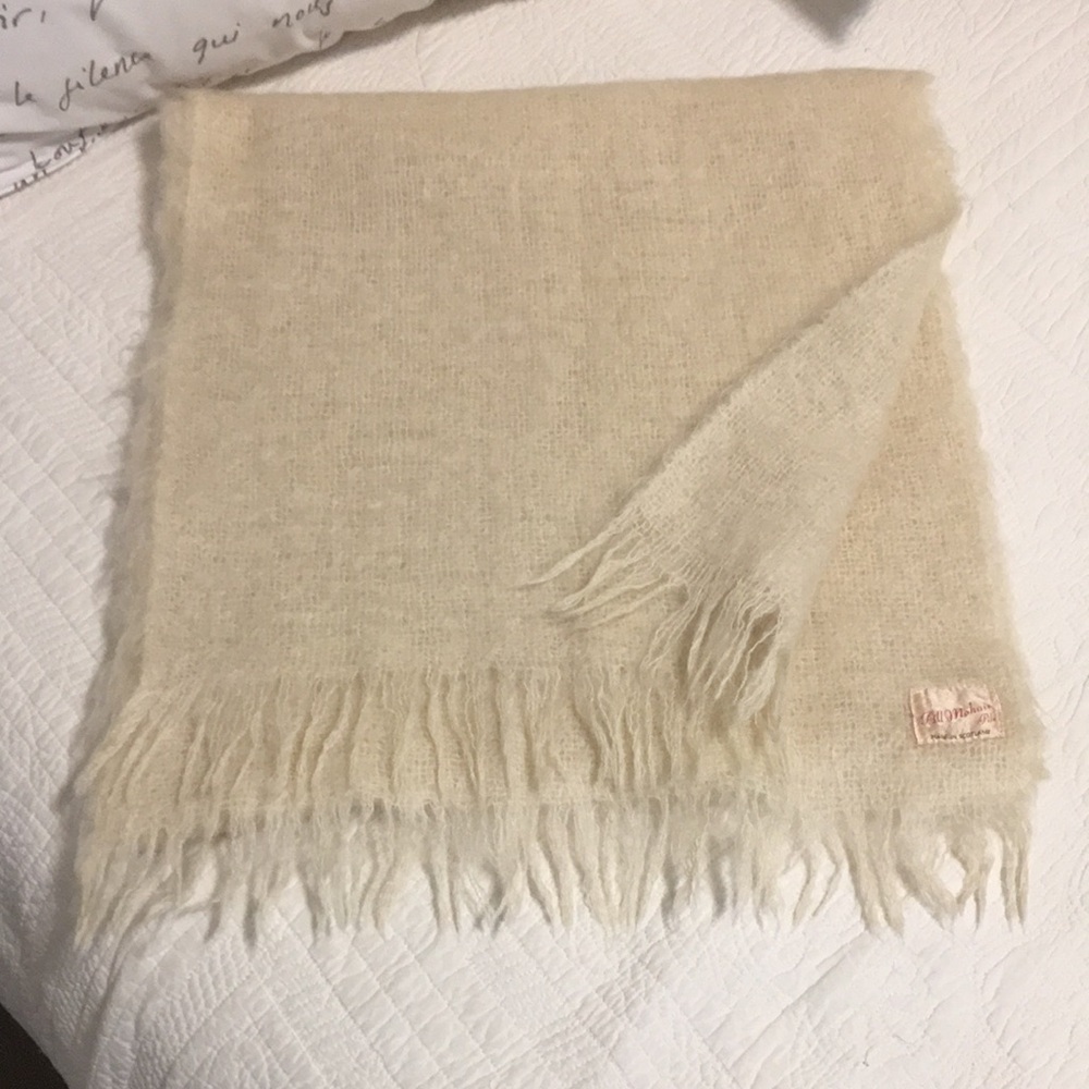 Beautiful Ivory Mohair Scarf Made in Scotland